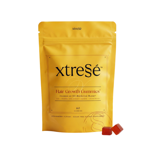 Xtressé Hair Growth Gummies strawberry flavored gummies
